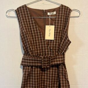 CryBaby 
brown plaid mini dress with belt
